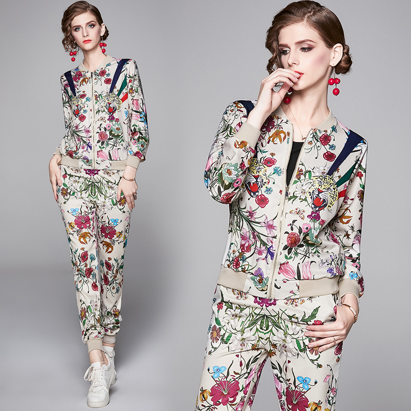 ladies runway floral two piece sets long sleeve printed jackets coat long pants 2 pcs slim elegant womens designer two piece pants, White
ladies runway floral two piece sets long sleeve printed jackets coat long pants 2 pcs slim elegant womens designer two piece pants, White