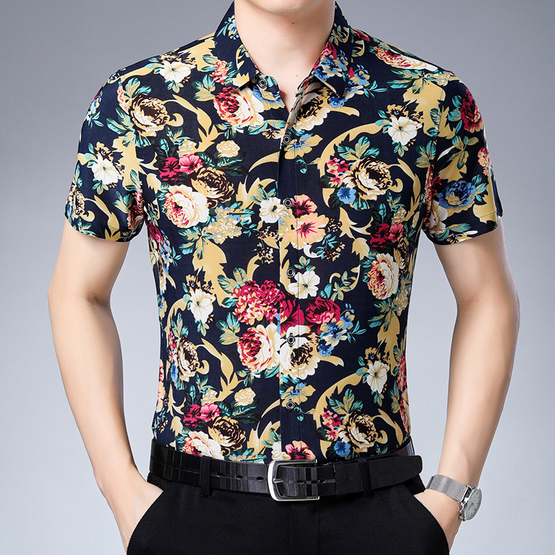 C-6643 Colorful flower pattern printing fashion short sleeve shirt Summer New quality soft comfortable luxury icy men shirtM-3XL, As picture
C-6643 Colorful flower pattern printing fashion short sleeve shirt Summer New quality soft comfortable luxury icy men shirtM-3XL, As picture