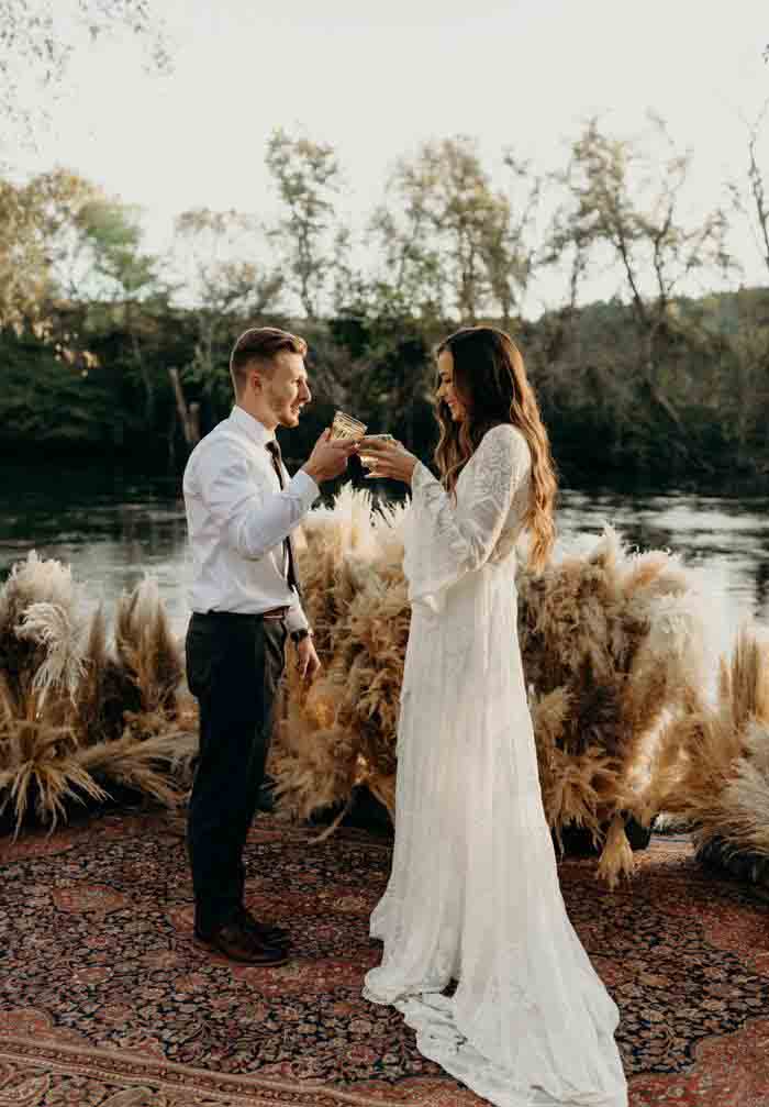 High Quality Bohemian Lace Wedding Dresses A Line Flare Long Sleeve Countryside Garden Bride Bridal Gowns Plus Size Custom Made