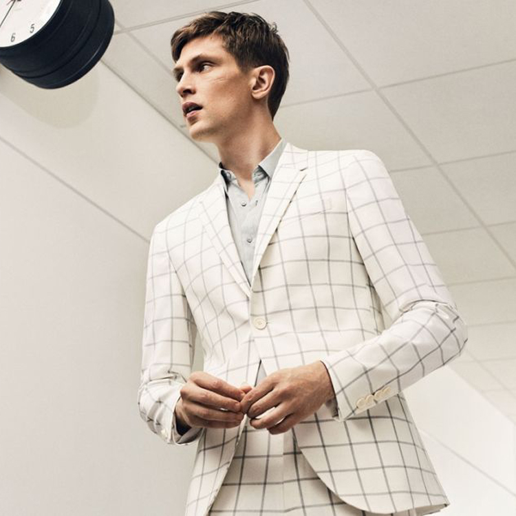 Black White Plaid Groom Wedding Tuxedos Slim Fit One Button Mens Prom Designer Jackets Best Men Blazer 1 Piece