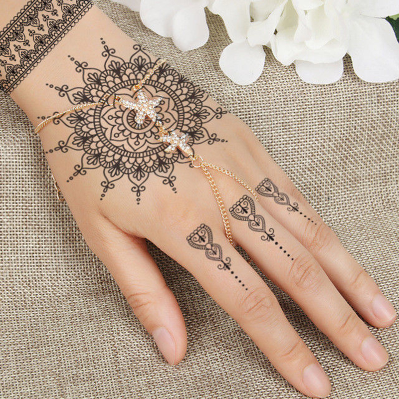 The Most Popular Black Henna Tattoos Temporary Inspired Body Tattoos Stickers