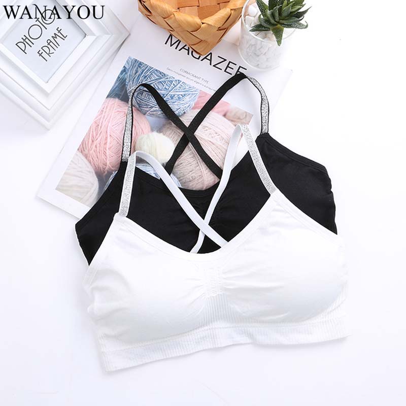 WANAYOU Cross Back Silver Shoulder Strap Sports Bra,Breathable Seamless Girl's Gym Bra,Quick Dry Running Fitness Bra Top Women, Black
WANAYOU Cross Back Silver Shoulder Strap Sports Bra,Breathable Seamless Girl's Gym Bra,Quick Dry Running Fitness Bra Top Women, Black