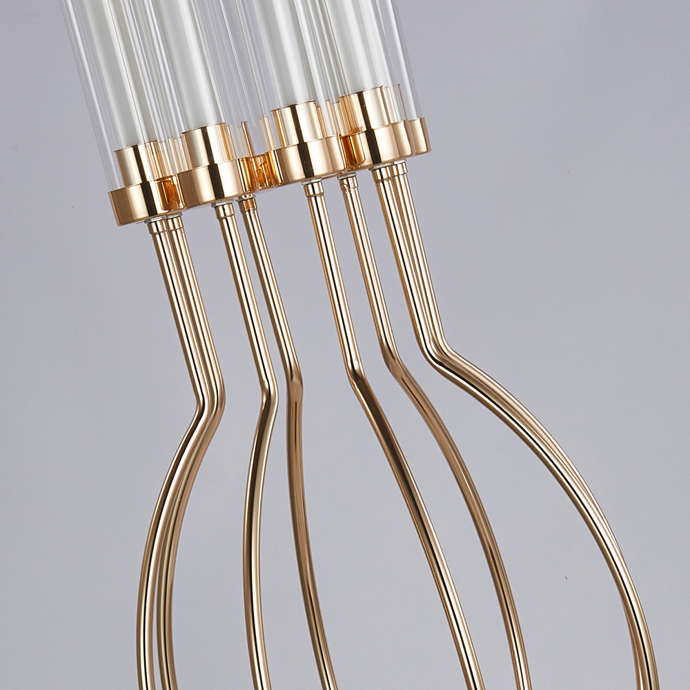 Metal Candelabra 8 Arms Candle Holders Acrylic Wedding Table Centerpieces Flowers Stand Candelabrum For Home Party Decor XJ260305