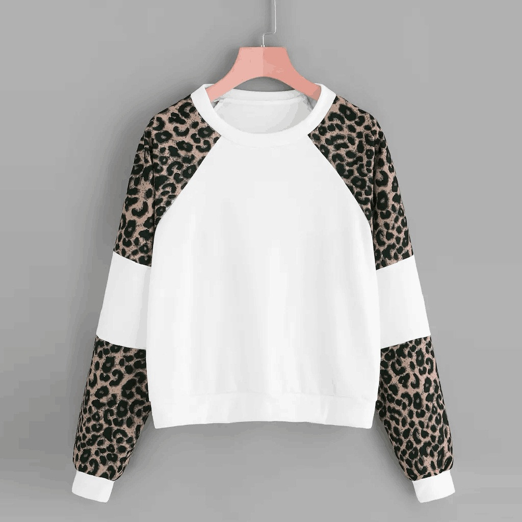 Women sweatshirts Leopard stitching Pulllover cotton O-neck warm plus size long sleeve sports hooded loose casual running tops, Black
Women sweatshirts Leopard stitching Pulllover cotton O-neck warm plus size long sleeve sports hooded loose casual running tops, Black