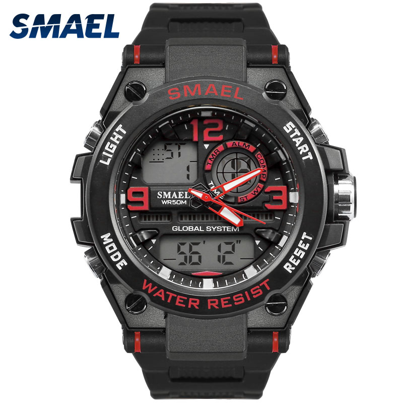luxury Male Sport Clock SMAEL Brand Red Color LED Electronics Chronograph Auto Date Wristwatch Outdoor Sports Watches 1603, Slivery;brown
luxury Male Sport Clock SMAEL Brand Red Color LED Electronics Chronograph Auto Date Wristwatch Outdoor Sports Watches 1603, Slivery;brown