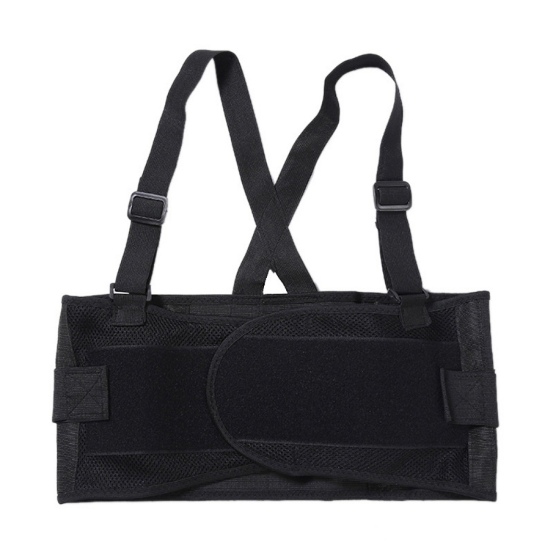Back Waist Support Belt Adjustable Men Breathable Lumbar Brace Fitness Weightlifting Running Back Belt With Shoulder Straps, Black
Back Waist Support Belt Adjustable Men Breathable Lumbar Brace Fitness Weightlifting Running Back Belt With Shoulder Straps, Black