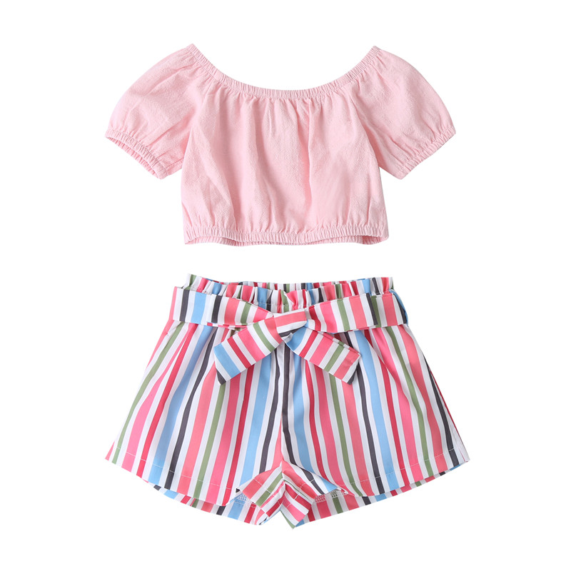 2Pcs Girls Clothing Sets Summer Fashion Girls Short Sleeve T-shirt Crop Tops+Casual Striped Shorts Holiday Sport Clothes, As pic
2Pcs Girls Clothing Sets Summer Fashion Girls Short Sleeve T-shirt Crop Tops+Casual Striped Shorts Holiday Sport Clothes, As pic