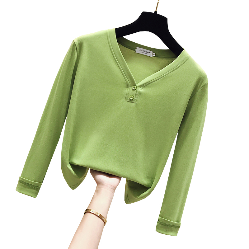 gkfnmt Fashion Long Sleeve Button White T shirt Women Clothes Black Vintage V neck T-Shirt Female Tops Tee Autumn 2020
gkfnmt Fashion Long Sleeve Button White T shirt Women Clothes Black Vintage V neck T-Shirt Female Tops Tee Autumn 2020