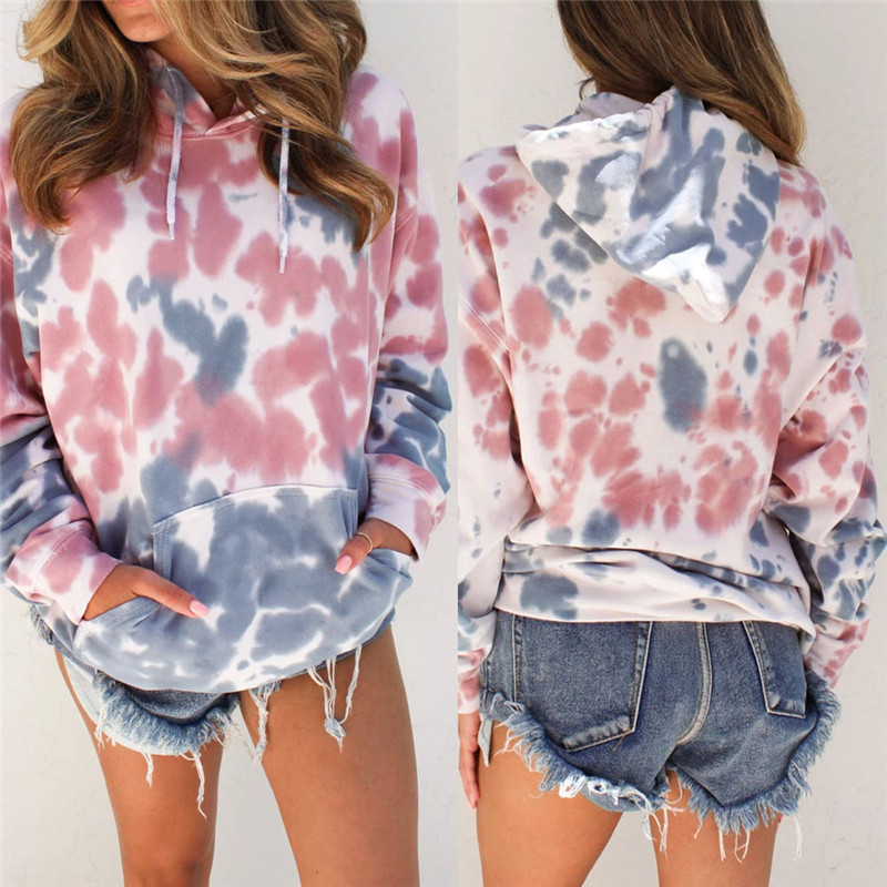 Hooded Pockets O-Neck Long Sleeve Tie Dyeing Print Fashion Women Hoodies Autumn Casual Drawstring Pullover Tops Lady Streetwear, 3352-print
Hooded Pockets O-Neck Long Sleeve Tie Dyeing Print Fashion Women Hoodies Autumn Casual Drawstring Pullover Tops Lady Streetwear, 3352-print