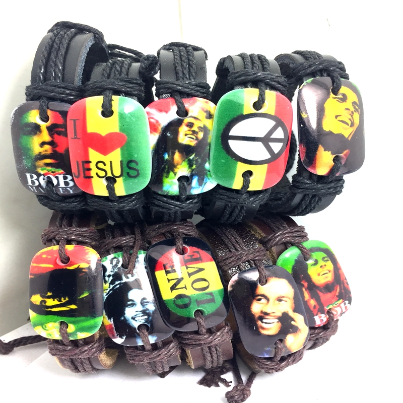 wholesale 40Pcs Leather Bob Marley Design bangle world peace Jesus Rasta Jamaica reggae singer bracelets wristabands fashion cool jewelry, Golden;silver
wholesale 40Pcs Leather Bob Marley Design bangle world peace Jesus Rasta Jamaica reggae singer bracelets wristabands fashion cool jewelry, Golden;silver