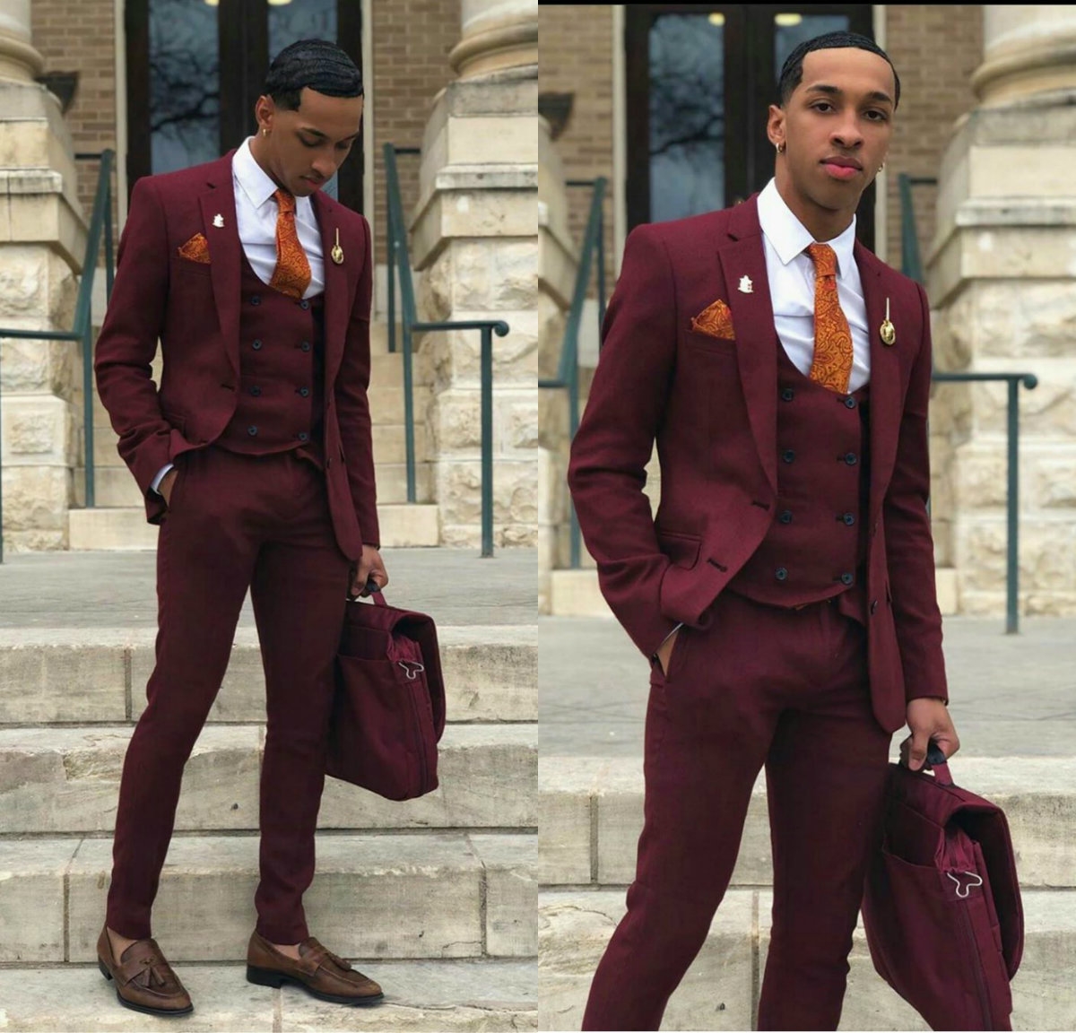 Dark Red 2020 Summer Beach Wedding Tuxedos Two Button Mens Groom Suits Notched Lapel Slim Fit Prom Party Blazer Jacket(jacket+vest+pants)