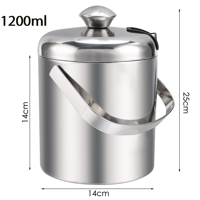 Free Shipping 1.2L Stainless Steel Handle Ice Cube Bucket Chrome Finish Thick Ice Pail with Tweezers - 14cm x 25cm
Free Shipping 1.2L Stainless Steel Handle Ice Cube Bucket Chrome Finish Thick Ice Pail with Tweezers - 14cm x 25cm