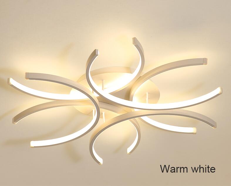 Modern 3C Led Ceiling Lights Aluminum Wave White surface mounted Lustre Avize Lighting 110V-220V for Bedroom Livingroom