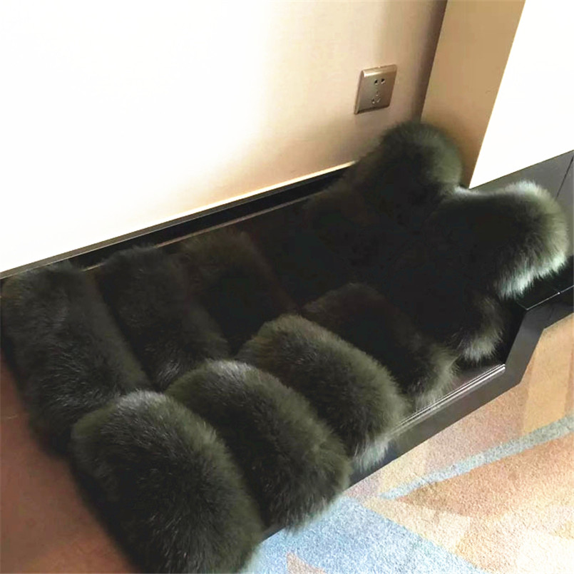 Fashion Women's Long Fur Vest Jacket Sleeveless Slim Winter Faux Fur Coat Bontjas Kahki Black Green Gray Colors
