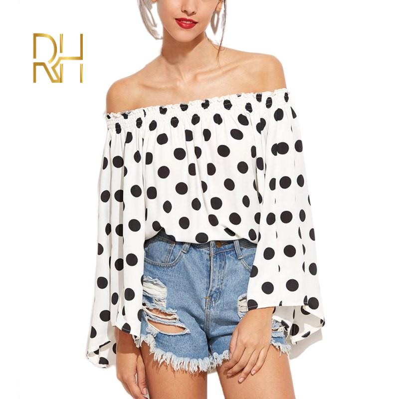 Womens Spring Flounce Long Sleeves Blouse Sexy Ladies Off Shoulder Elegant Polka Dot Print Loose Casual Chiffon Tops Shirt RH, White
Womens Spring Flounce Long Sleeves Blouse Sexy Ladies Off Shoulder Elegant Polka Dot Print Loose Casual Chiffon Tops Shirt RH, White