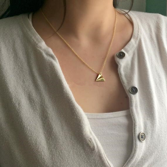 Origami Plane pendant chain Necklace Paper Plane Necklace Tiny Aircraft Airplane Necklaces Jewelry for women gift