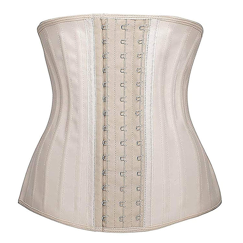 25 Steel Boned Glossy Latex Waist Trainer Corset Waist Cincher Workout Shapewear 3 Rows Hooks Body Shaper Slimming Underwear 25cm/30cm Torso