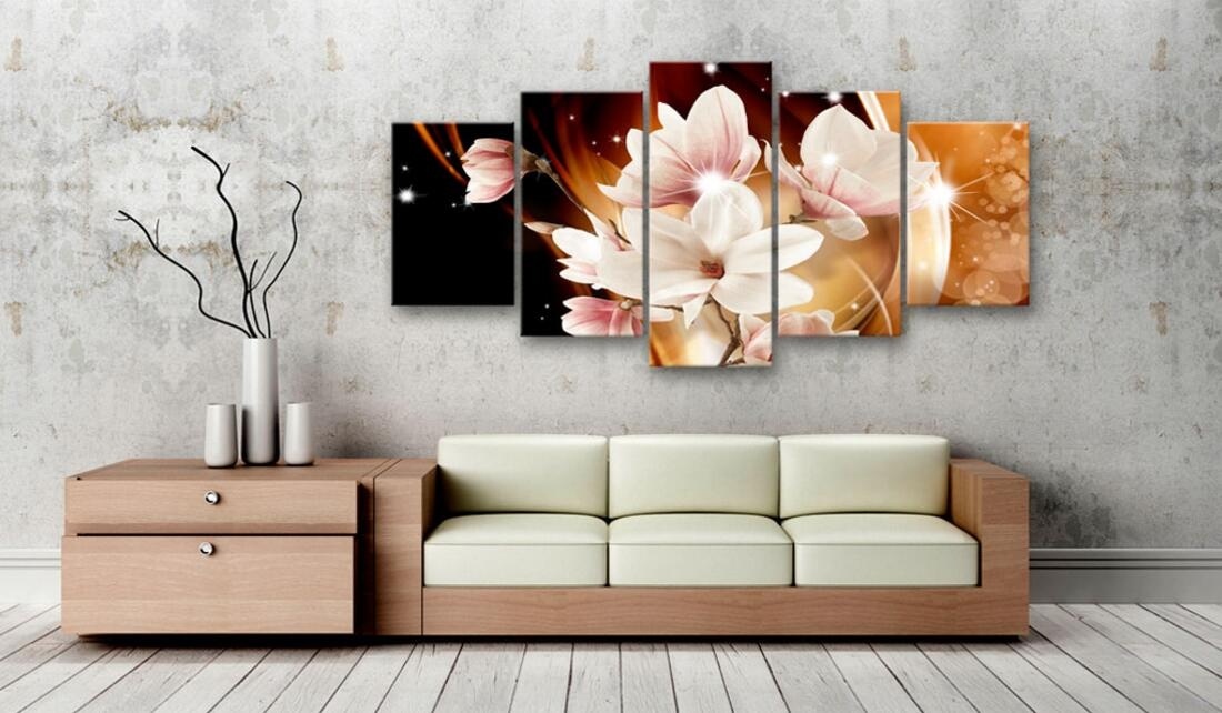 5 Panels Hot Sell Magnolia Starlight Modern Home Wall Decor Painting Canvas Printing Art HD Print Painting No Frame
