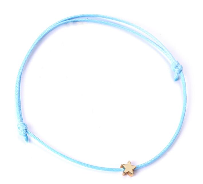 cross-border hot handmade bracelet Make a wish paper card five-point star knitting adjustable bracelet GB1589