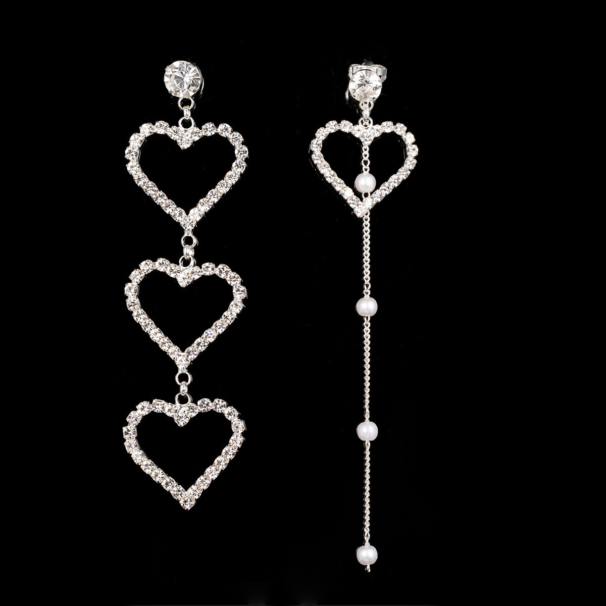 Heart-shaped Asymmetry Diamond Pearl Woman Earrings Woman Jewelry With Diamond Peach Auricle Nail
Heart-shaped Asymmetry Diamond Pearl Woman Earrings Woman Jewelry With Diamond Peach Auricle Nail