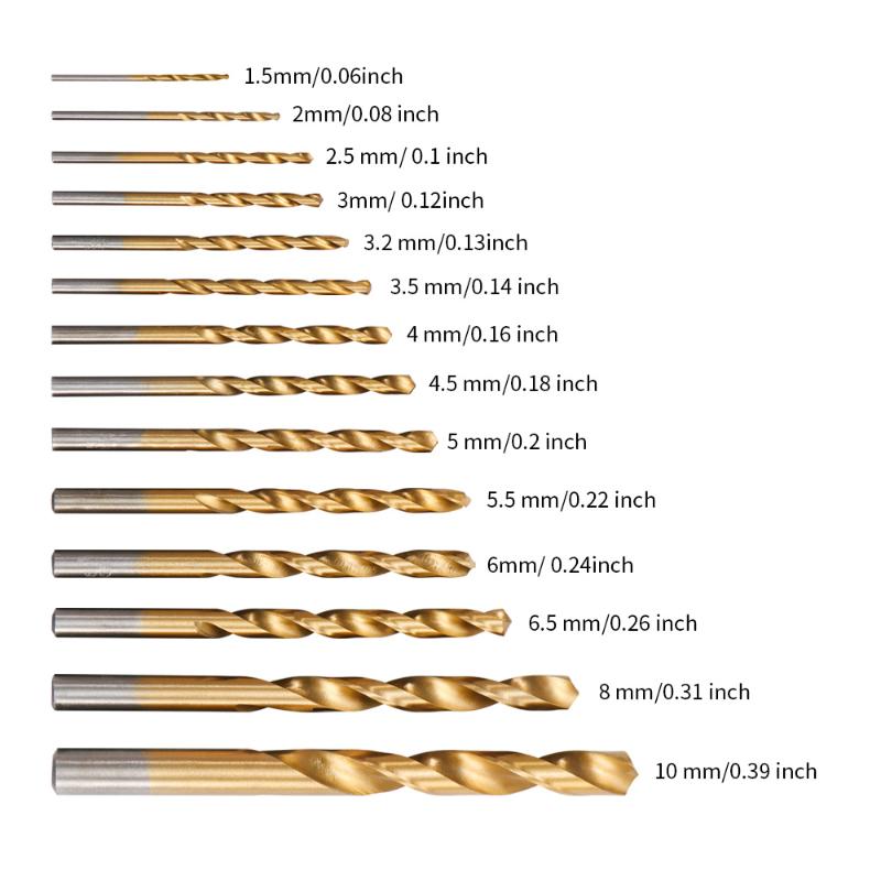New 99Pcs HSS Titanium Coated Drill Bits High Speed Steel Drill Bit Set High Quality Power Drilling Tools For Wood 1.5-10mm
New 99Pcs HSS Titanium Coated Drill Bits High Speed Steel Drill Bit Set High Quality Power Drilling Tools For Wood 1.5-10mm