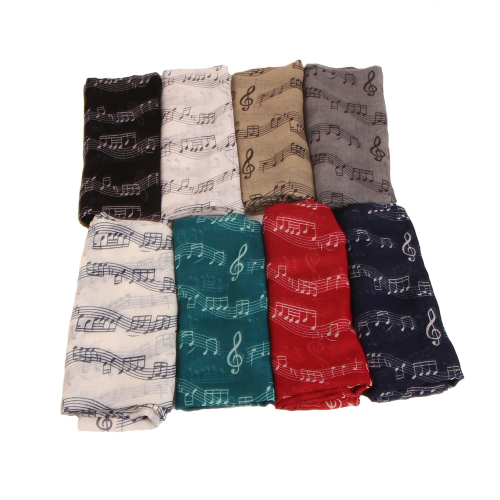 High Quality Women Scarf Musical Symbol Scarf Long Scarf Voile Music Note warm Autumn Winter neckerchief Lady Scraf