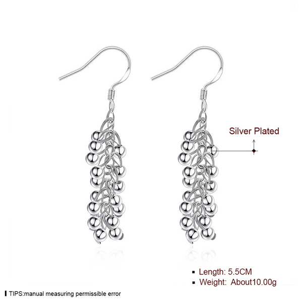 Brand new sterling silver plated Frosted grape bead earrings DFMSE007,women's 925 silver Dangle Chandelier earrings 10 pairs a lot