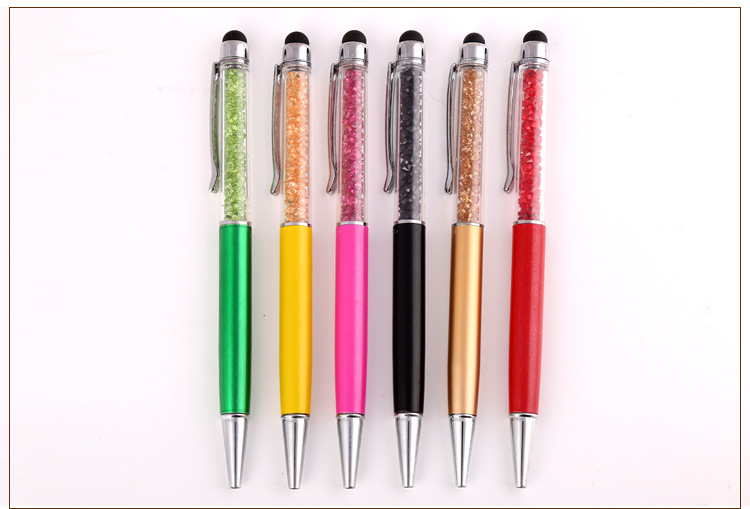 Cheapest Glitter Ballpoint Pen Student bling bling writing pens Colorful Crystal Ball pens black ink Touch Pens For School Office Supplies
