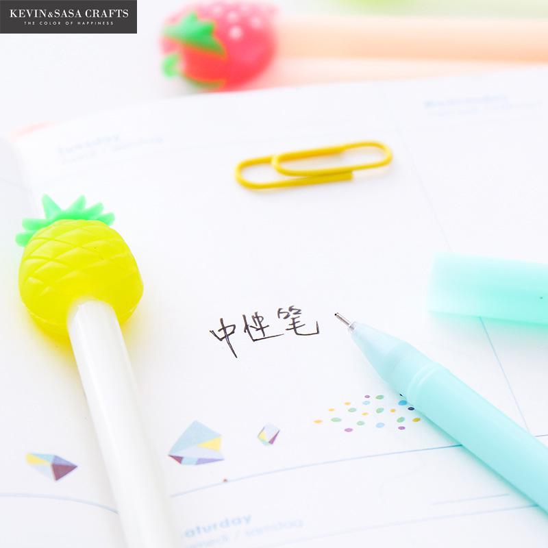 4Pcs Fruit Gel Pen Cute Pen Stationary Kawaii School Supplies Gel Ink School Stationary Office Suppliers Gift Office