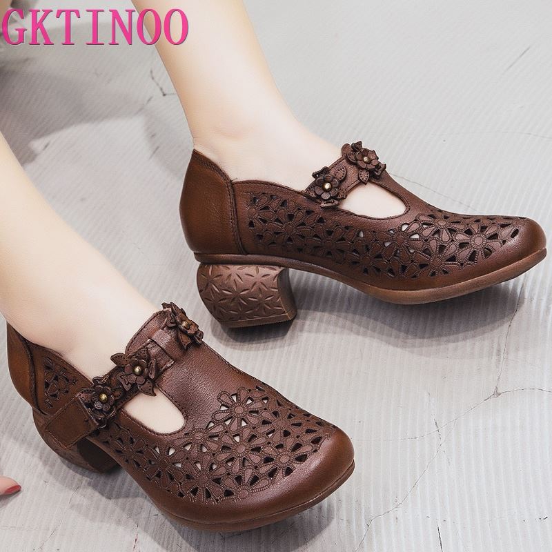 GKTINOO 2020 Spring Summer Hollow Genuine Leather Medium Heels Women's Shoes Handmade Sandals Women's Thick Heel Shoes, 383 black
GKTINOO 2020 Spring Summer Hollow Genuine Leather Medium Heels Women's Shoes Handmade Sandals Women's Thick Heel Shoes, 383 black