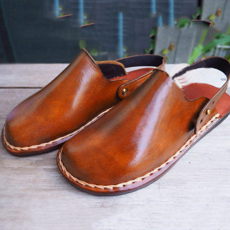 Sandals Men Shoes Casual Shoe Male Man Flats Summer Closed Toe Vintage Plus Size Zapatos De Hombres Personlizar M0514