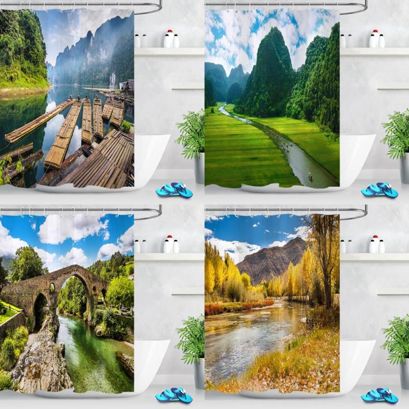 Modern 3D Printing Natural Scenery Shower Curtain Green Plant Tree Landscape Bath Curtain Set With Hooks For Bathroom Waterproof
Modern 3D Printing Natural Scenery Shower Curtain Green Plant Tree Landscape Bath Curtain Set With Hooks For Bathroom Waterproof