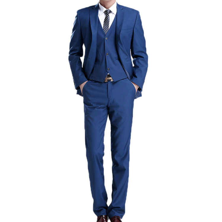 Groom Tuxedos Royal Blue Mens Wedding Tuxedos Notch Lapel 3 Pieces One Button Designer Jacket Formal Blazer