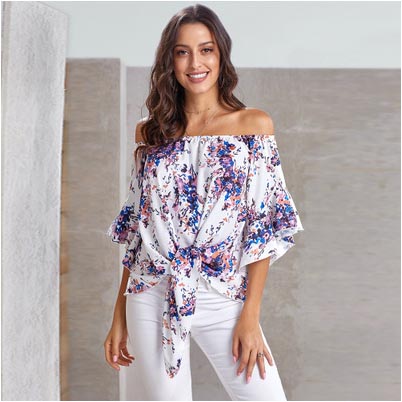Womens Fashion Loose Shirt Ladys Designer T-shirts Women Sexy Slash Neck Bell Sleeve Shirt Womens Casual Tops Print Tshirts Tees, White
Womens Fashion Loose Shirt Ladys Designer T-shirts Women Sexy Slash Neck Bell Sleeve Shirt Womens Casual Tops Print Tshirts Tees, White