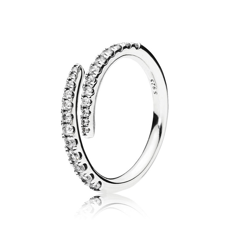 Clear CZ Diamond Shooting Star Ring Set with Retail Box 925 Sterling Silver Women Girls Wedding meteor Open Rings Factory wholesale