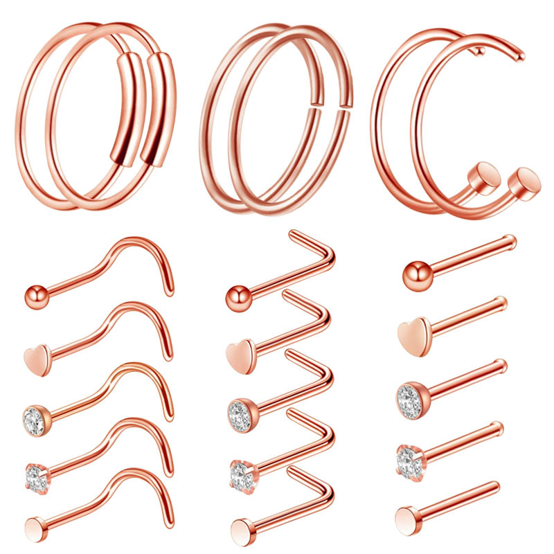 anti allergy stainless steel nose stud Diamond nose ring Screws rose ball Piercing rings women Piercing jewelry will and dandy gift, Silver
anti allergy stainless steel nose stud Diamond nose ring Screws rose ball Piercing rings women Piercing jewelry will and dandy gift, Silver