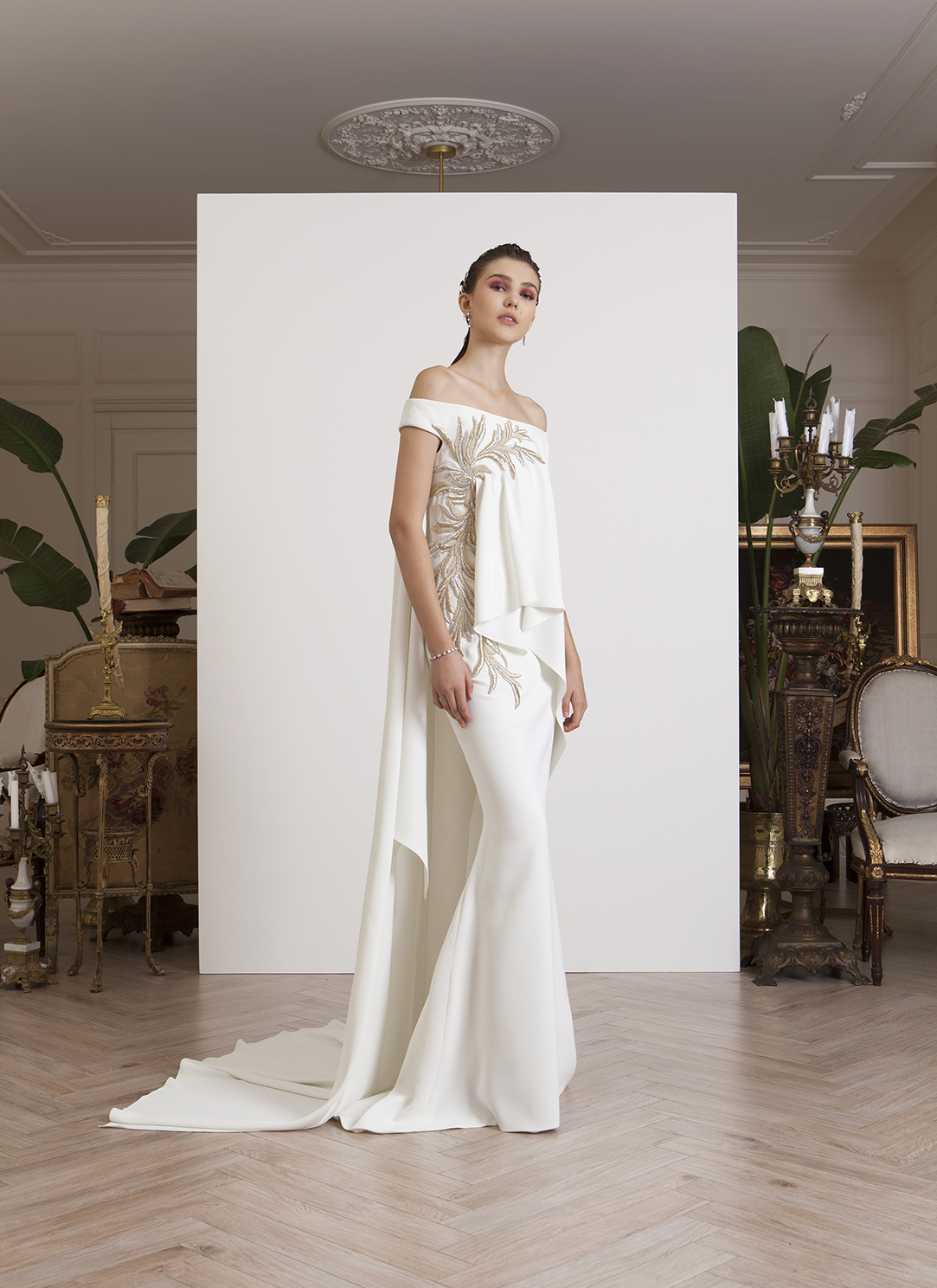 AZZI&OSTA 2019 Mermaid Prom Dresses Off Shoulder Appliqued Formal Evening Gowns Sweep Train Pageant Party Dress Cheap