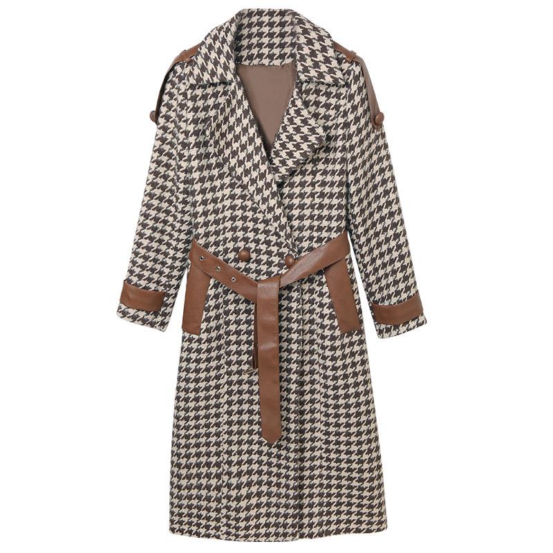 Autumn Winter Long Sleeve Plaid Leisure Oversize Modern Lady Slim Woolen Coat Korea Overcoat Woman With Belt, 11
Autumn Winter Long Sleeve Plaid Leisure Oversize Modern Lady Slim Woolen Coat Korea Overcoat Woman With Belt, 11