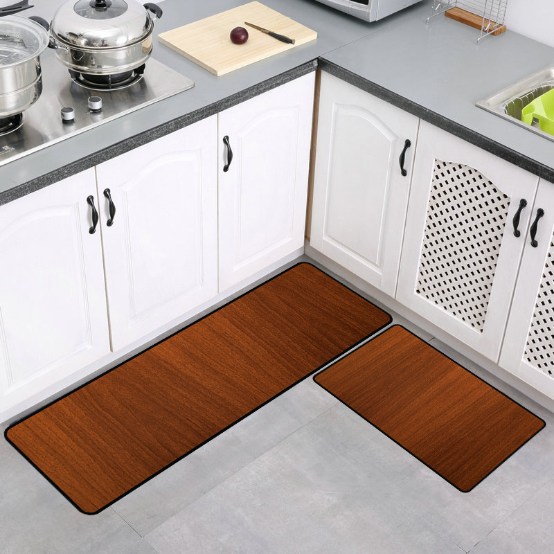 Wood Grain Anti-slip Kitchen Mat Long Bath Carpet Modern Entrance Doormat Tapete Absorbent Bedroom Living Room Floor Mat