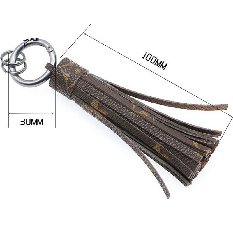 DIY Bag Pendant Car Keychain Matte PU Leather Tassel Key Chains Ring Holder for Women Girls Fashion Flower Bag Charm Jewelry Keyring