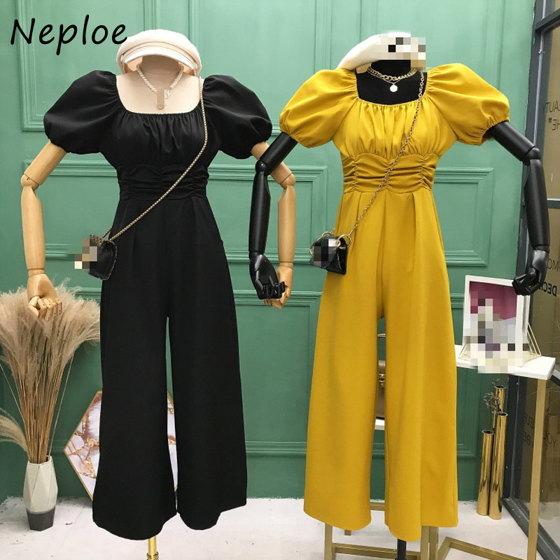 Neploe 2020 New Jumpsuit Women Elegant Square Collar Puff Sleeve High Waist Wide Leg Playsuits Fashion Romper Overalls 1E106, Black
Neploe 2020 New Jumpsuit Women Elegant Square Collar Puff Sleeve High Waist Wide Leg Playsuits Fashion Romper Overalls 1E106, Black