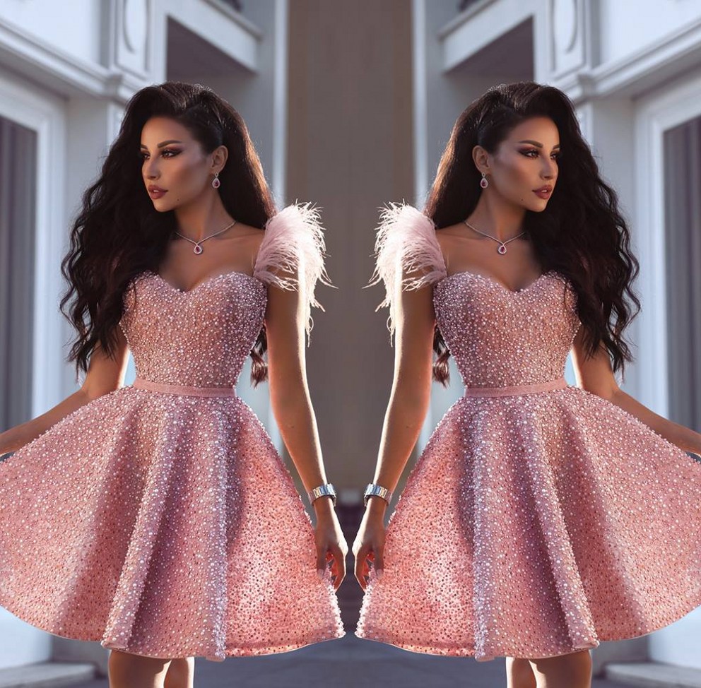 2019 Major Beaded Pink Short Cocktail Dresses Pearls Mini Skirts Sexy Sweetheart Neck Homecoming Party Dresses, Olive
2019 Major Beaded Pink Short Cocktail Dresses Pearls Mini Skirts Sexy Sweetheart Neck Homecoming Party Dresses, Olive