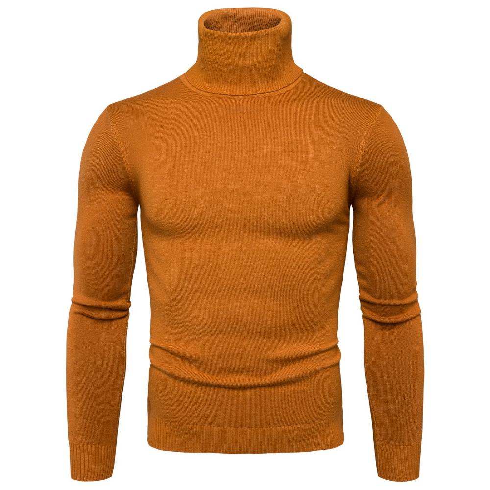 Autumn and winter men's sweater pullover high collar sweater black and white slim, Beige
Autumn and winter men's sweater pullover high collar sweater black and white slim, Beige
