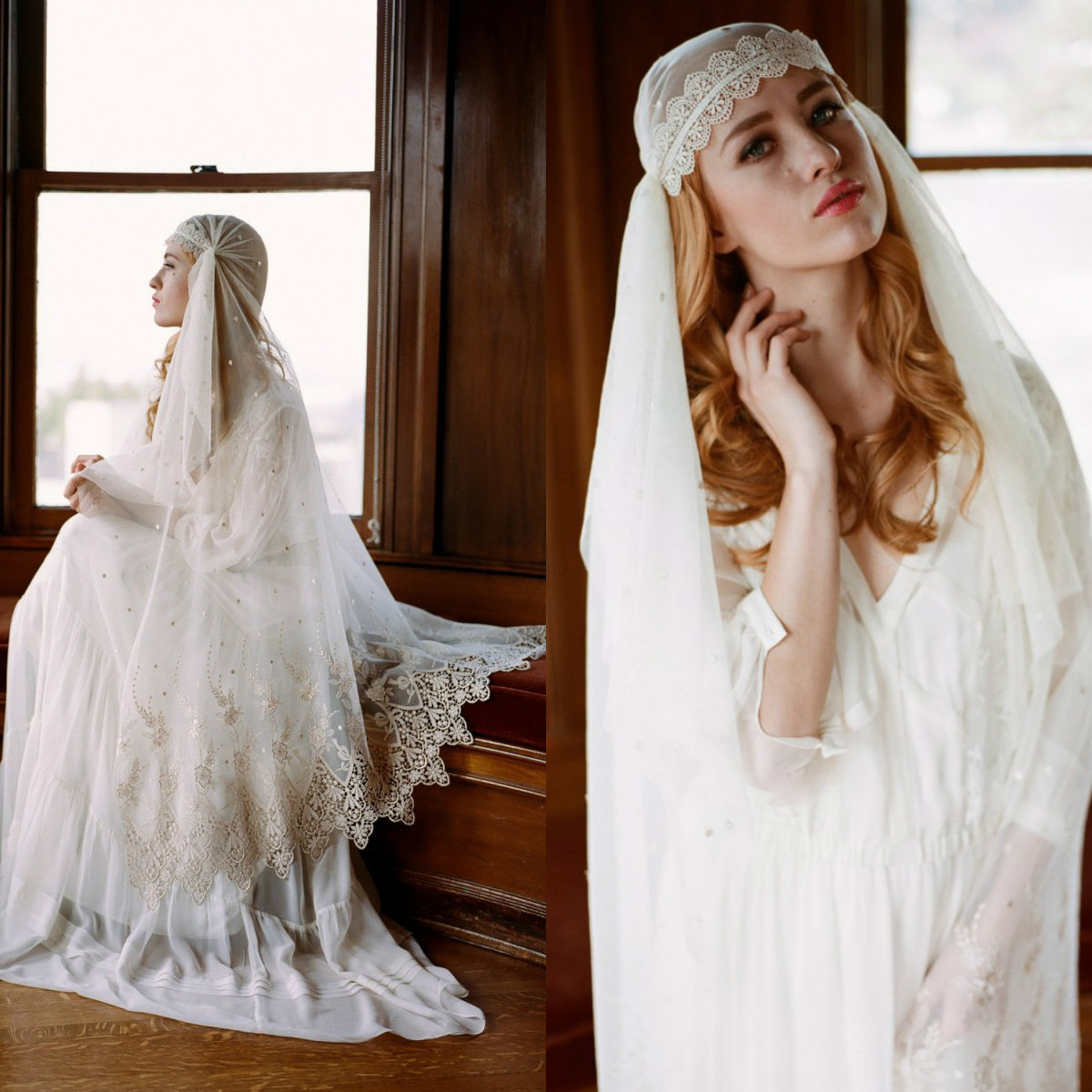 2019 Vintage Muslim Bridal Veils With Lace Applique Beads One Layer Custom Made Fingertip Length Veil for Women Wedding Dress
