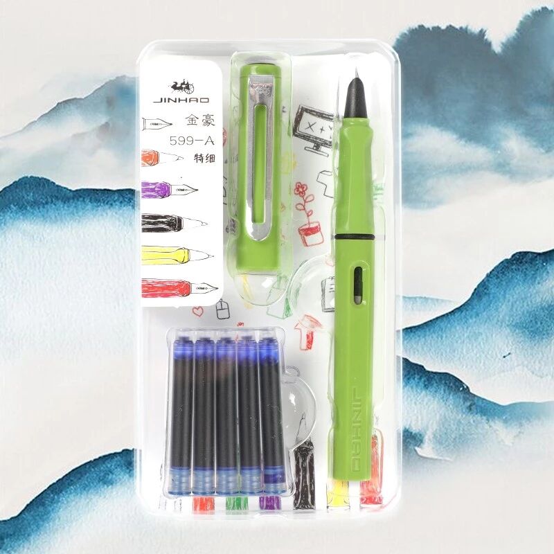 Jinhao 599a Fountain Pen Set Calligraphy Pen Dolma Kalem Pluma Student with Removable Ink Bag Gift Boys and Girls Lovely, Red
Jinhao 599a Fountain Pen Set Calligraphy Pen Dolma Kalem Pluma Student with Removable Ink Bag Gift Boys and Girls Lovely, Red