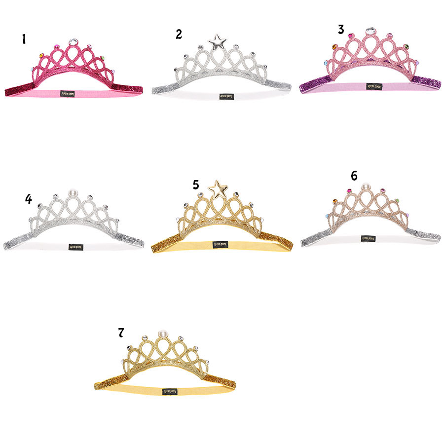 Children girls Rhinestone Sequin glitter Headband designer Tiaras Hair band kids Hair Accessories Boutique baby Crown headwear C6566