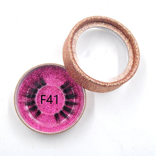 Mink Lashes Rose Gold 3D Diamond Sparkle Series Hand Made Clear Band Thick Eyelashes Curl Soft Eye Extensions Circle Box