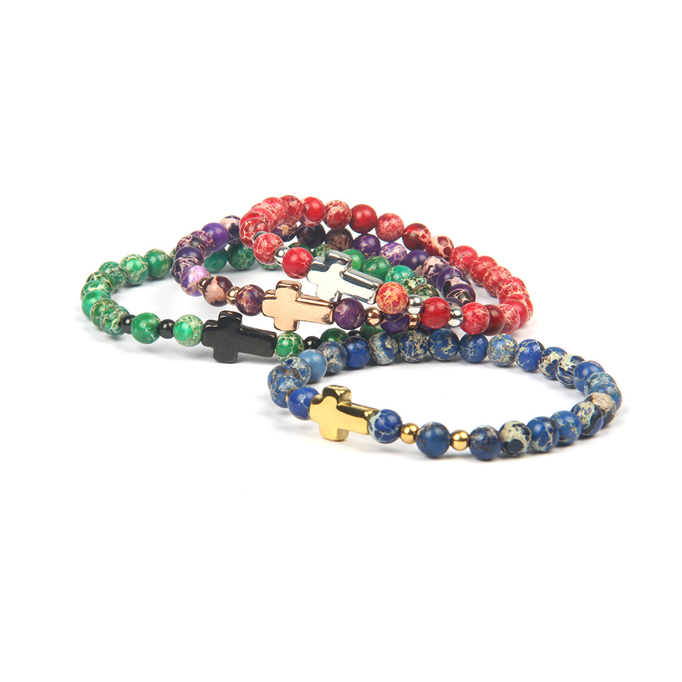 Stainless Steel Bracelet Jewelry for men and women Wholesale 6mm Seadiment Stone With Colors Stainless Steel Cross Bracelet, Black
Stainless Steel Bracelet Jewelry for men and women Wholesale 6mm Seadiment Stone With Colors Stainless Steel Cross Bracelet, Black