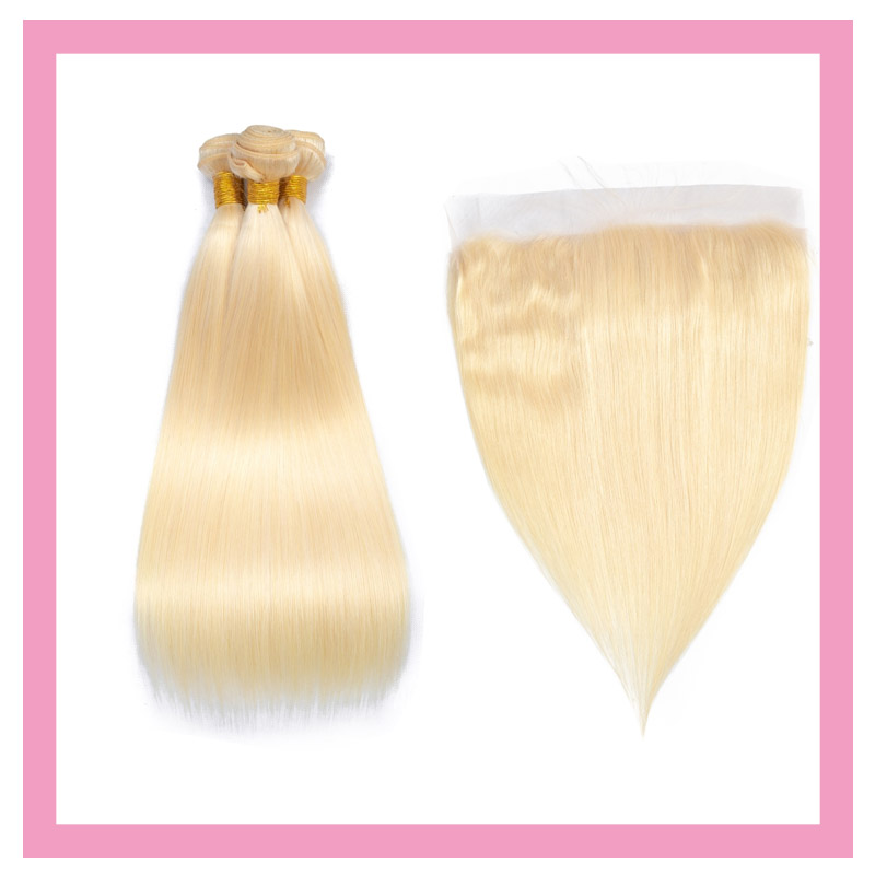 Brazilian Virgin Hair 3 Bundles With 13X4 Lace Frontal With Baby Hair Straight 4 pieces/lot Blonde 613#
Brazilian Virgin Hair 3 Bundles With 13X4 Lace Frontal With Baby Hair Straight 4 pieces/lot Blonde 613#