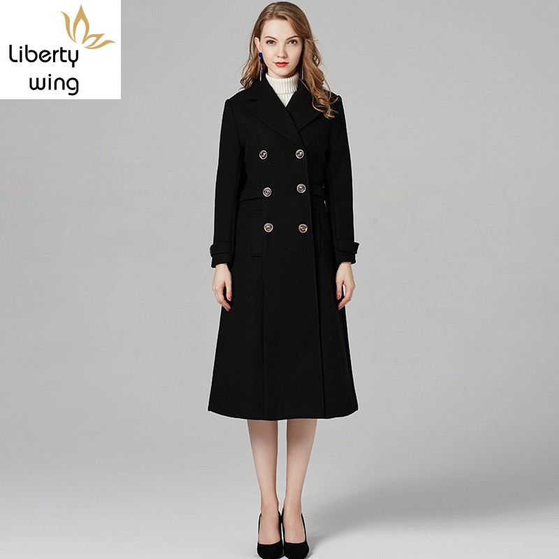 Elegant Solid Black X-Long Wool Coat Women Fashion Lapel Double Breasted Casual Woolen Jacket Female High Quality Outerwear Lady
Elegant Solid Black X-Long Wool Coat Women Fashion Lapel Double Breasted Casual Woolen Jacket Female High Quality Outerwear Lady